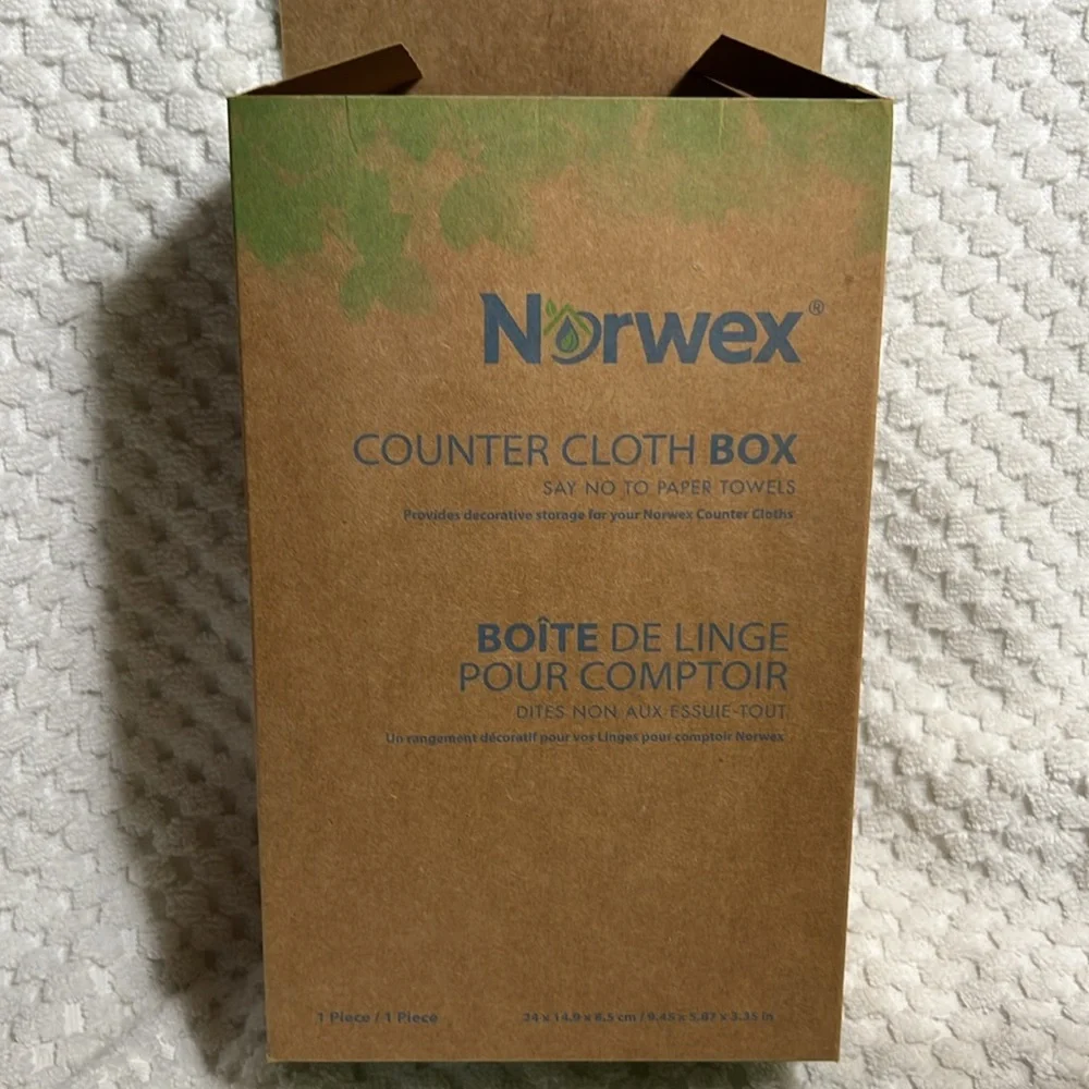 New Norwex Blue and Gray Counter Cloth Set with Holder - Picture 8 of 10